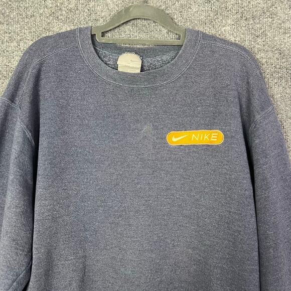 Vintage 90s Nike Crewneck Sweatshirt Swoosh Spellout‎ Logo Men's Size M USA MADE - Picture 2 of 9